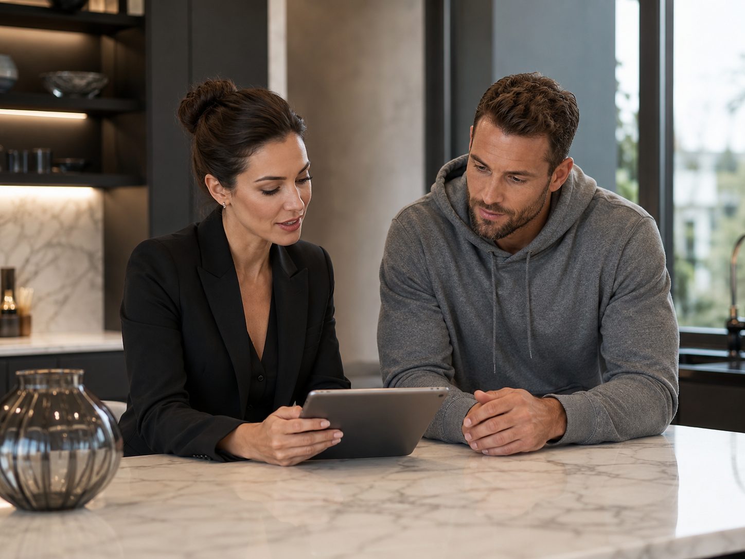 First Pick Agency consultant meeting a client